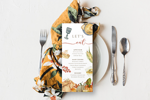 Editable Thanksgiving Menu Template