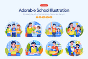 Adorable School Illustration, an Education Illustration by Brickclay (Thumbnail 1 of 9)