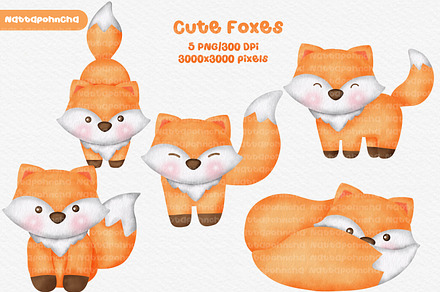 Watercolor Fox Clipart