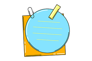 Paper note with pin., an Education Illustration by incomible