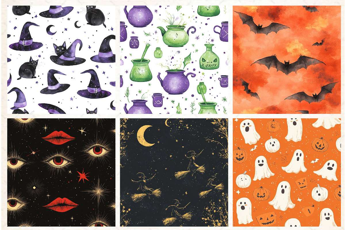 Happy Halloween Digital Paper, a Pattern Graphic by Libby Wishes (Photo 3 of 6)