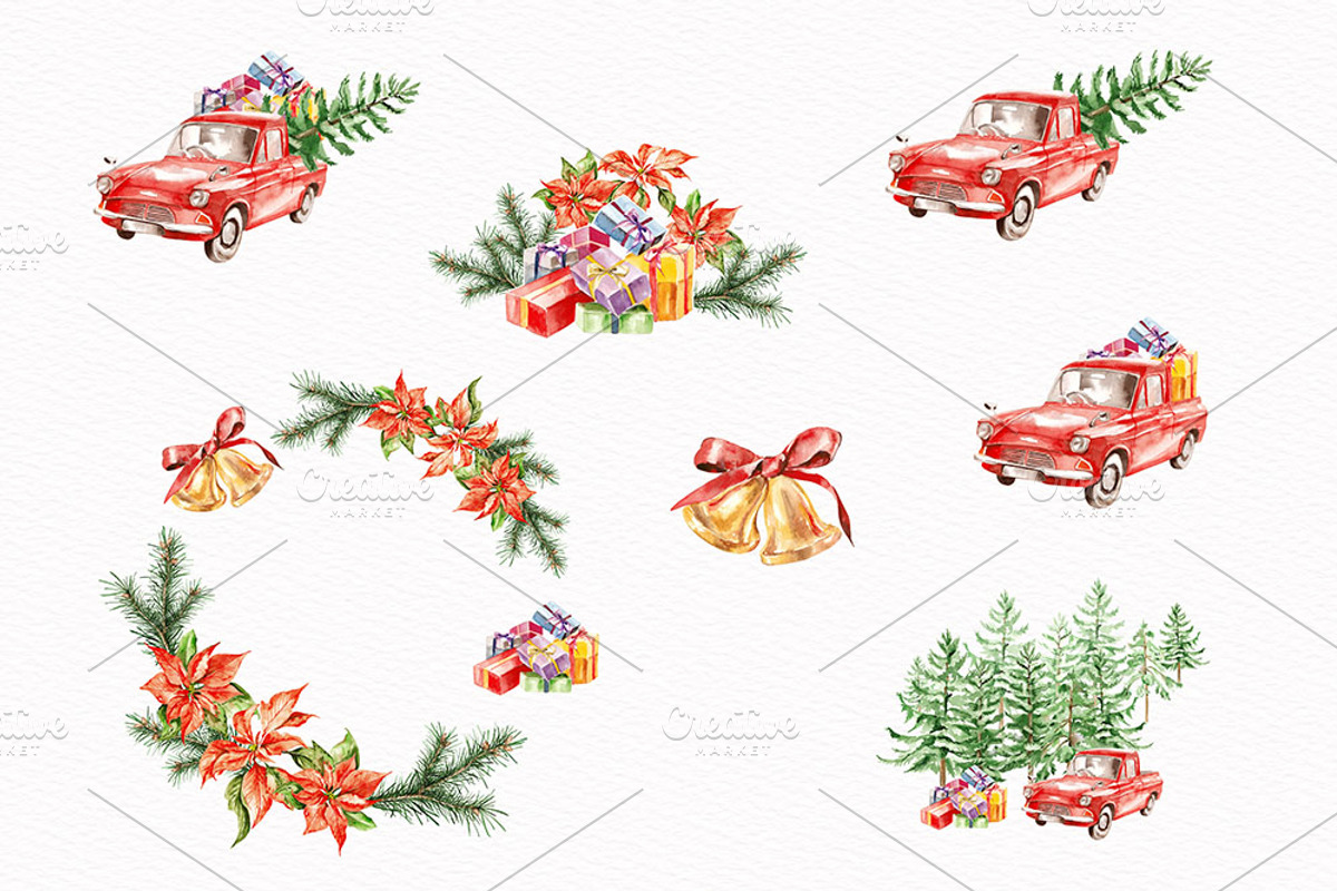 Cozy Christmas Watercolor Clipart, a Seasonal Illustration by STASIstudio (Photo 2 of 3)