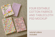 Four Fabrics,Tablecloth psd mockup, a Merchandise Mockup by jenartstudio (Thumbnail 1 of 2)