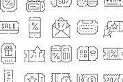 Discount coupon and voucher line art, an Object Graphic by pikepicture (Thumbnail 3 of 3)