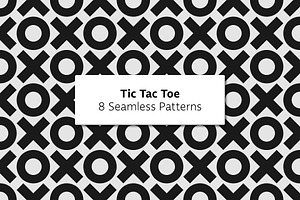 Tic Tac Toe - 8 Seamless Patterns