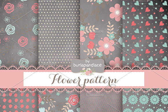 Chalkboard flower pattern preview 2
