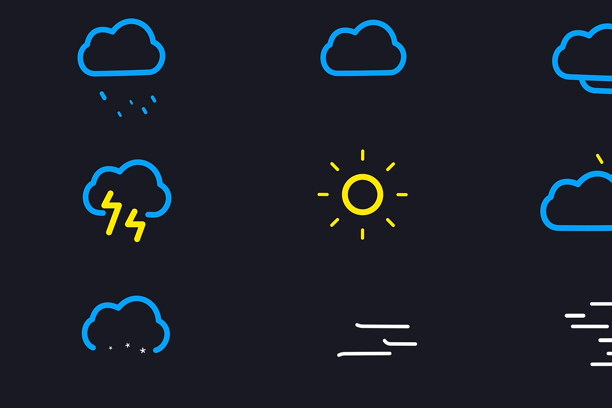 Weather Line Icons | Motion Graphics, a Graphic by FlashFXbox (Photo 1 of 2)