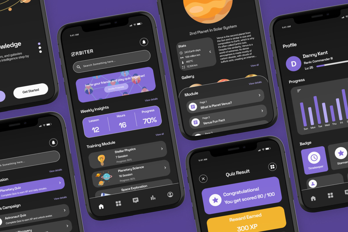 Orbiter - Space Academy Quiz UI App, an App Template by trabaskriya (Photo 4 of 5)
