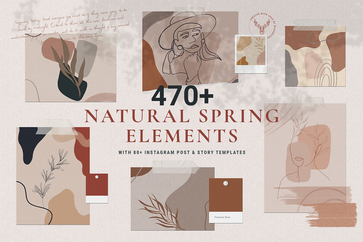 Natural Spring & Instagram Elements, an Illustration by SilverStag Type Foundry (Photo 1 of 39)