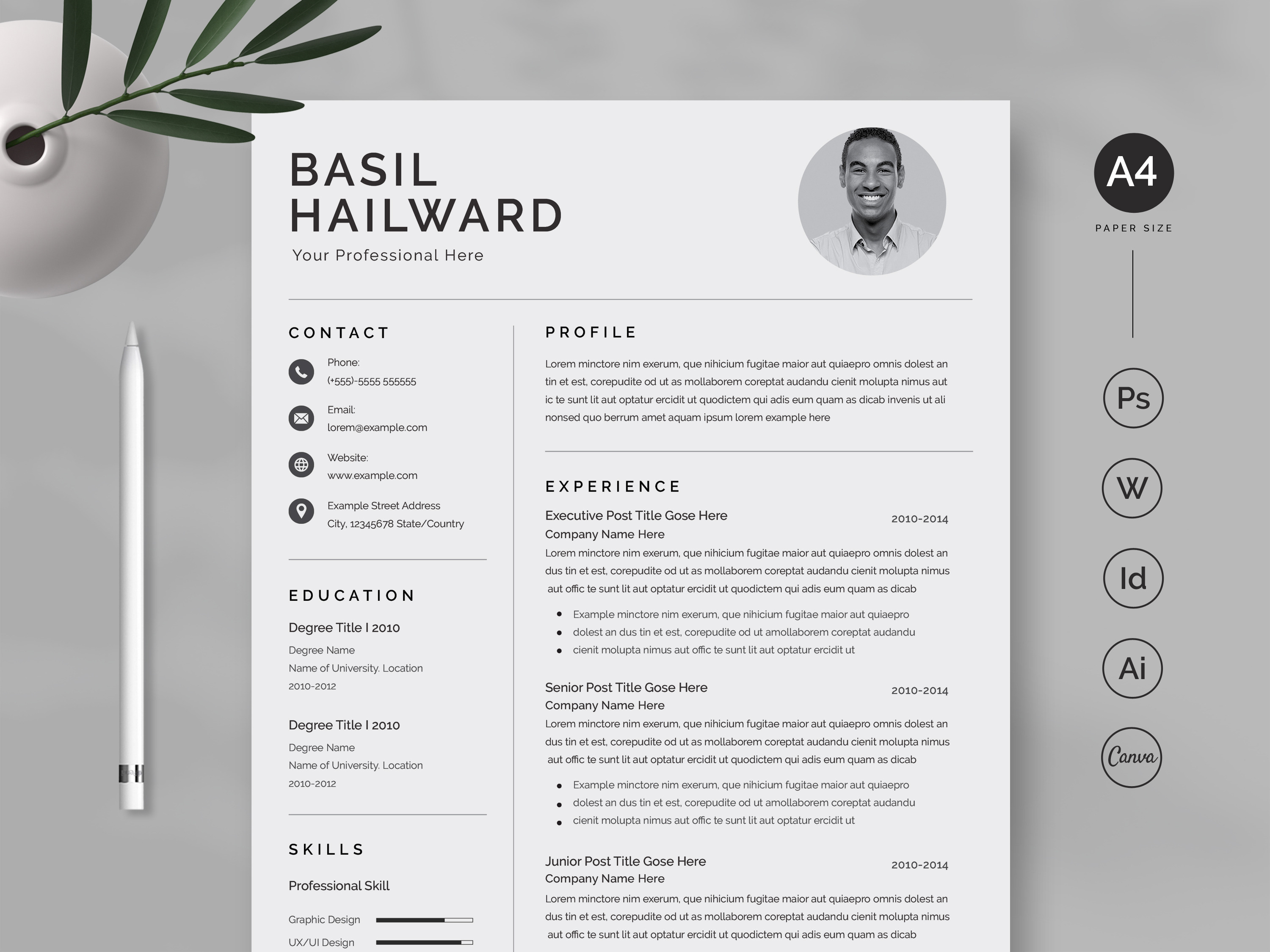 Canva Resume Template / CV, a Resume Template by UpSolution