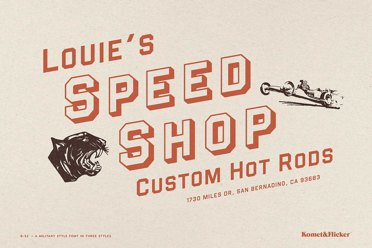 B-52 – A Military Style Font, a Sans Serif Font by Komet & Flicker (Photo 9 of 14)