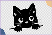 Black Cat Peeking Clipart SVG Bundle, an Animal Illustration by Gfx Expert Team (Thumbnail 14 of 18)
