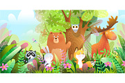 Animals in the Forest Kids Cartoon, an Animal Illustration by Popmarleo Shop (Thumbnail 3 of 5)