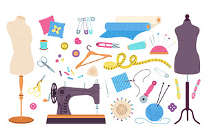 Needlework tools. Tailoring tools, a Graphic by Valerie Bodnar