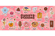 Stickers pack of retro groovy sweets, an Illustration by Buch&Bee (Thumbnail 2 of 3)