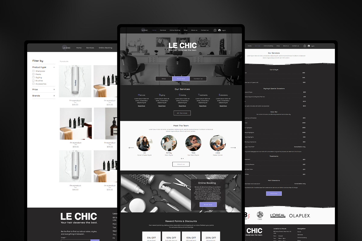 Hair Salon Wix Website Template, a Wix Template by Meraki Templates (Photo 5 of 8)