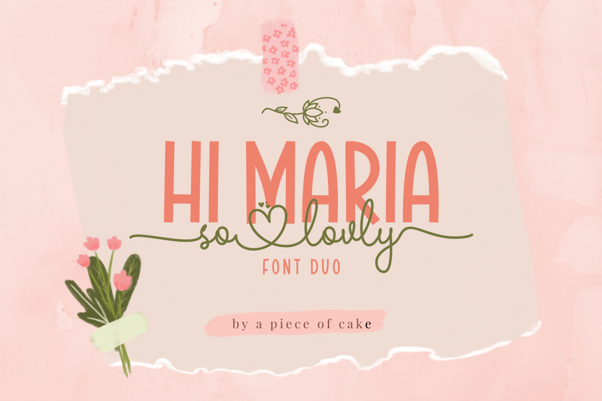 APOC - Hi Maria Font Duo, a Script Font by a Piece of Cake (Photo 1 of 20)