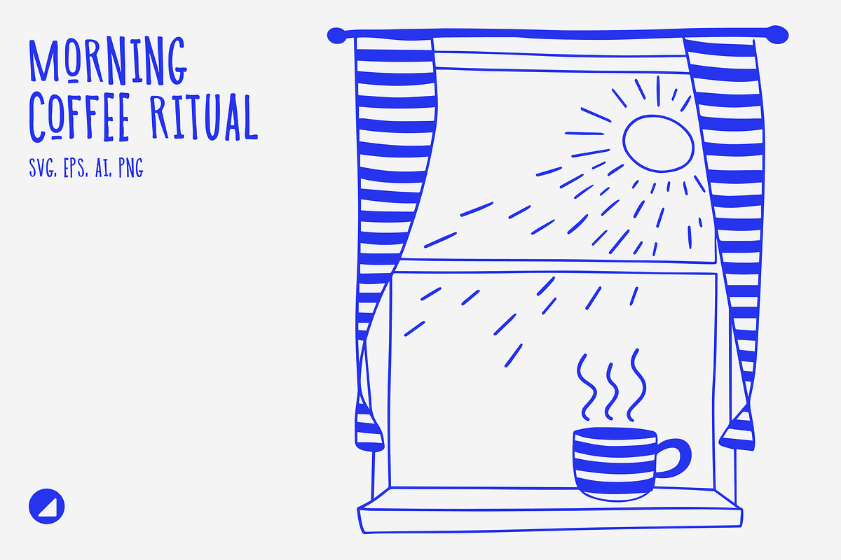 Morning Coffee by Window Doodle, an Illustration by Danil Polshin