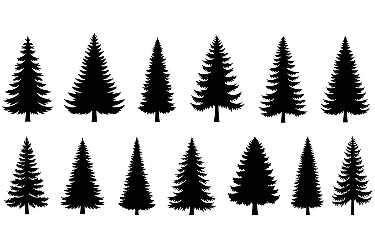 Woodland & Forest Tree Silhouettes B, an Illustration by jahid234 (Photo 10 of 41)