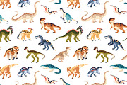 Dinosaurs set, seamless dino pattern, an Animal Illustration by PaperTrident (Thumbnail 21 of 21)