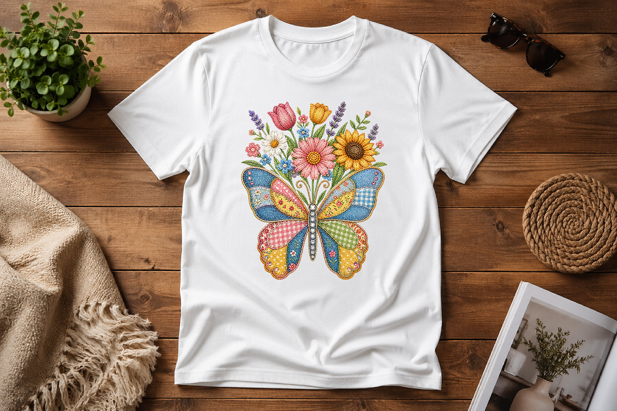 Spring Butterfly Patchwork PNG, a Seasonal Illustration by Pixels.Craft (Photo 3 of 8)