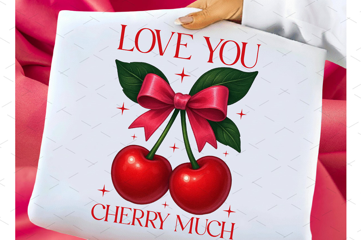 Coquette Valentine Love You Cherry M, an Illustration by Libby Wishes (Photo 1 of 7)
