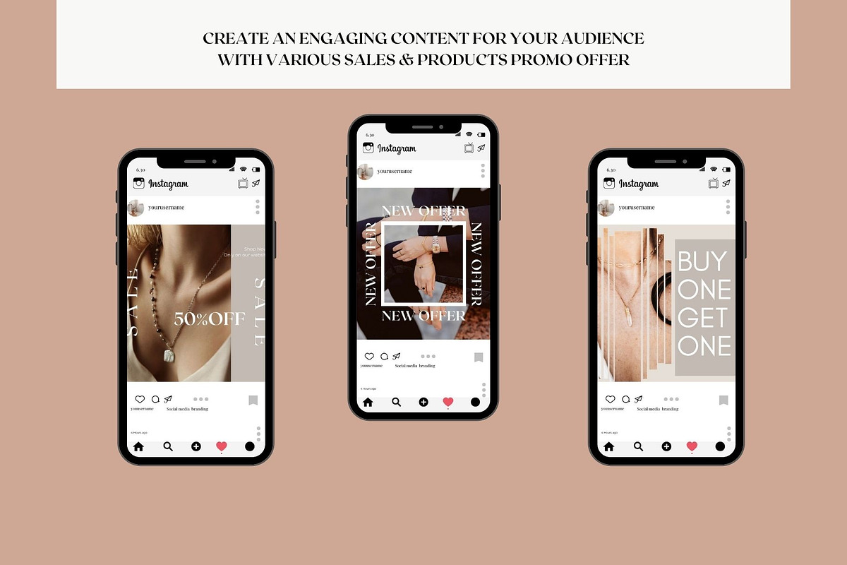 Jewelry Instagram templates Canva, a Social Media Template by Deepa ...