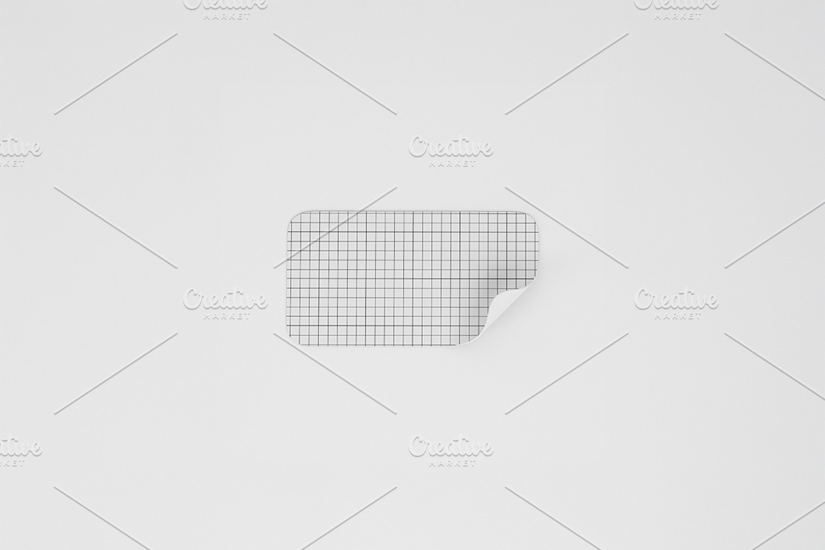 Rectangular Sticker Mockup, an Advertising Mockup by Qaleb Studio (Photo 1 of 2)