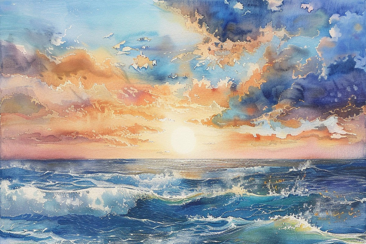 Watercolor Ocean, a Background Graphic by Printable Treasure (Photo 8 of 13)