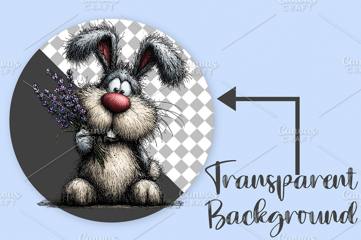 Watercolor Raster Bunny Clipart PNG, an Illustration by Canvas Craft (Photo 2 of 7)