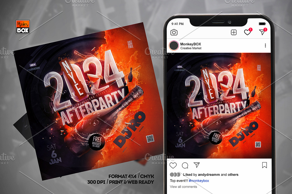 Flyer NYE Afterparty Template, a Flyer Template by MonkeyBOX (Photo 2 of 3)