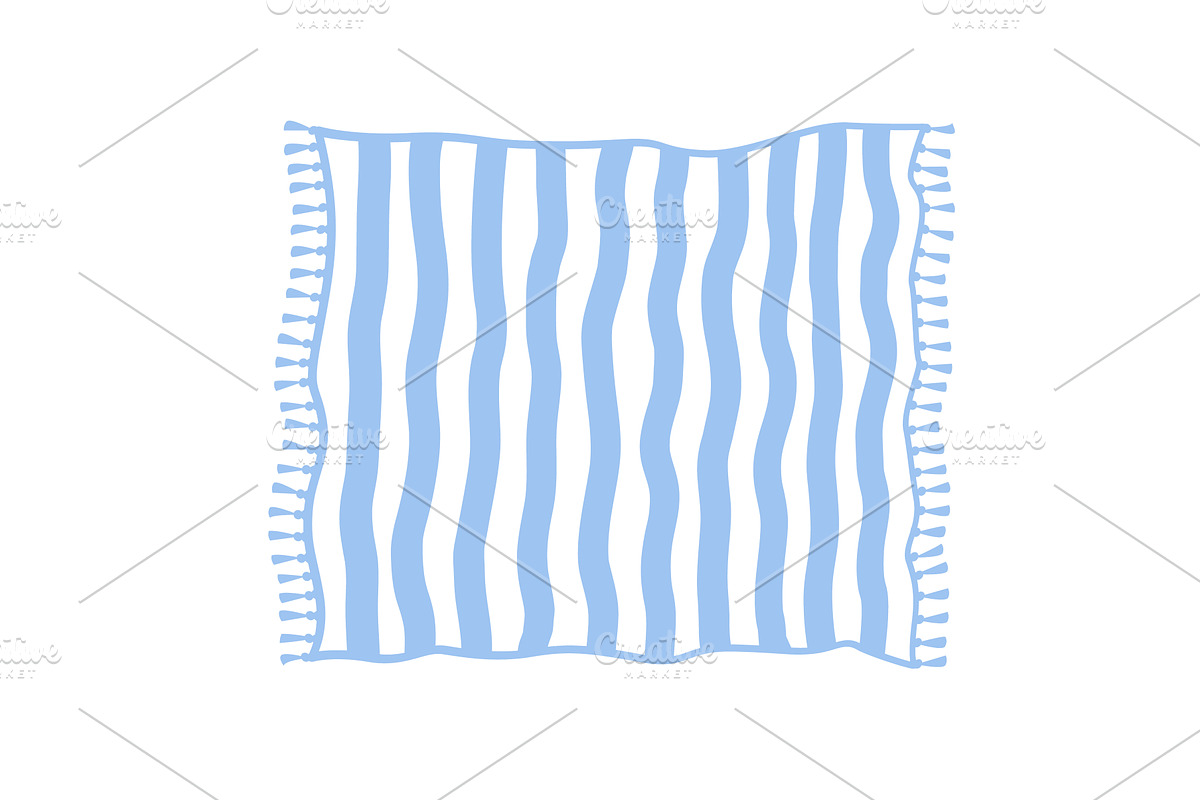 Rolled out striped plaid with tassel, an Object Illustration by Toltemara