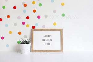 A4 Wood Frame Mockup Landscape