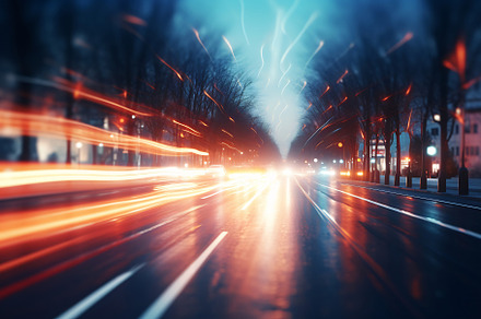 Vibrant night street lights, a Photo by Beautiful things