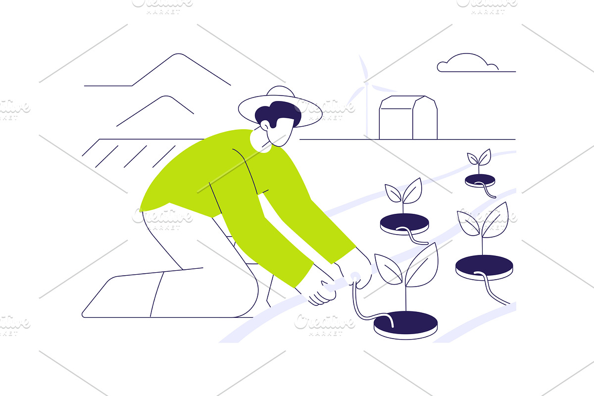 Drip irrigation system abstract, an Illustration by Visual Generation
