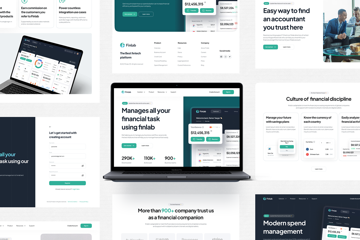 Finlab - SaaS Finance Website UI Kit, an UI Kit Template by pickolabstudio (Photo 5 of 6)