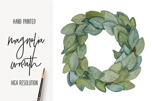 Magnolia Wreath Watercolor png