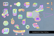 Retro vibes cliparts, vector., an Object Graphic by VaraNa Art (Thumbnail 2 of 11)