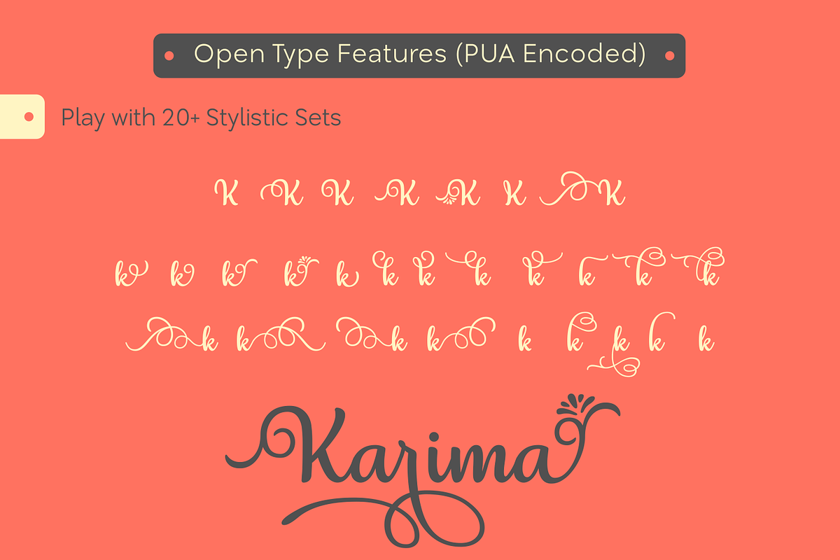 Karima - An Elegant Script, a Script Font by The Traveling Fox (Photo 5 of 8)