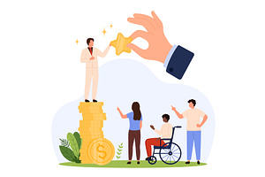Discrimination Social Status Art, a Person Illustration by Flashvector
