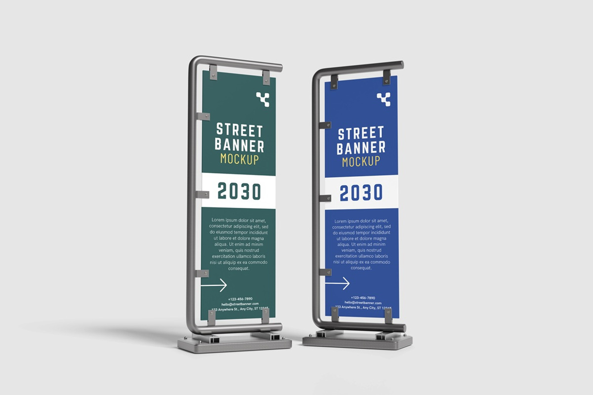 Street Banner Mockup, an Advertising Mockup by AndikaGraphic (Photo 3 of 6)