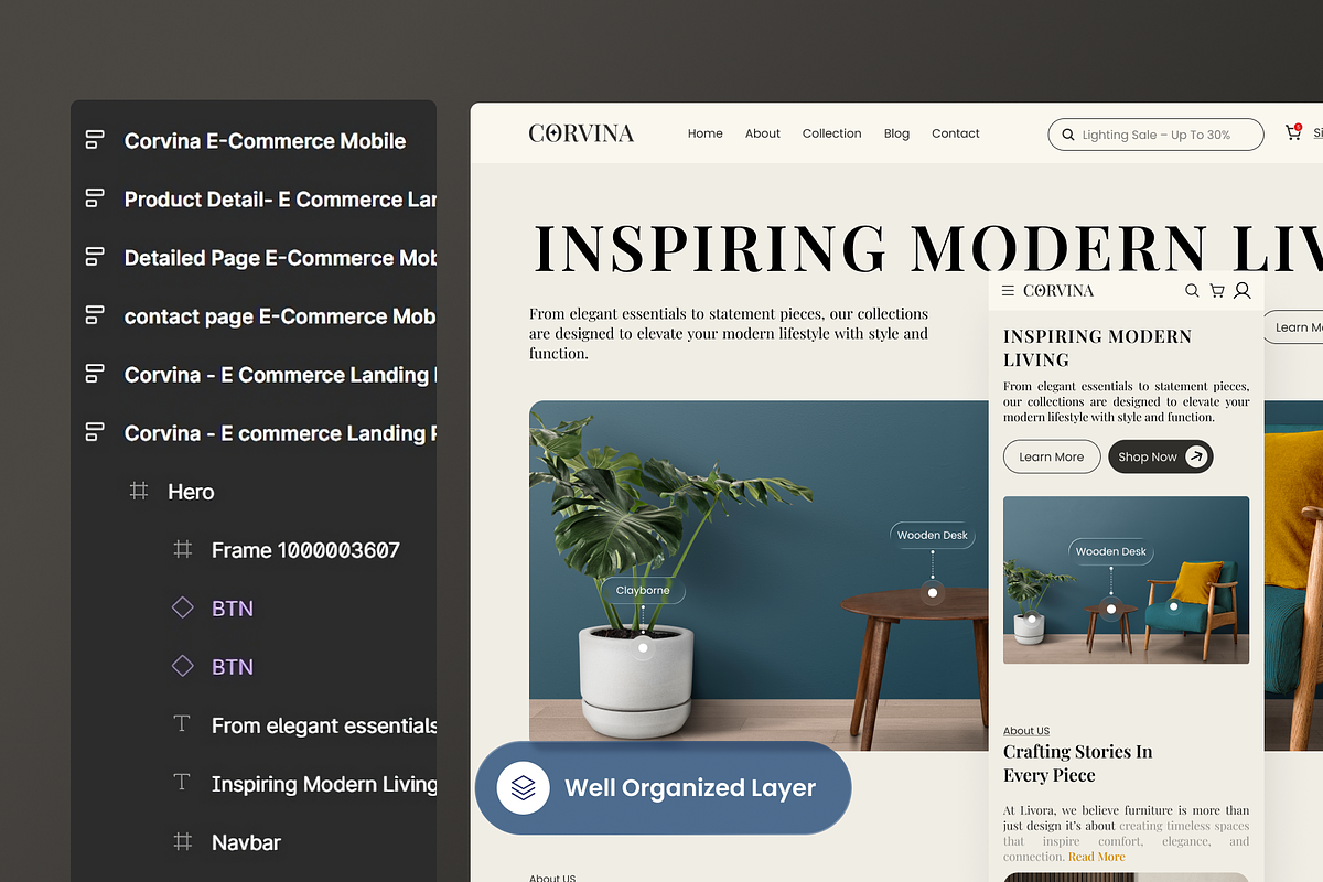 Corvina - Furniture Landing Page preview 2