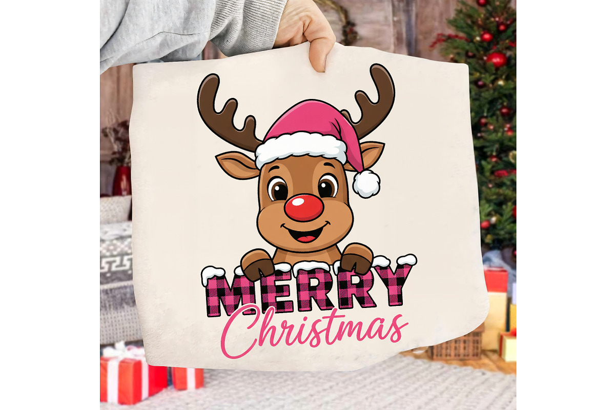 Merry Christmas Holiday reindeer PNG, an Illustration by Libby Wishes (Photo 3 of 8)