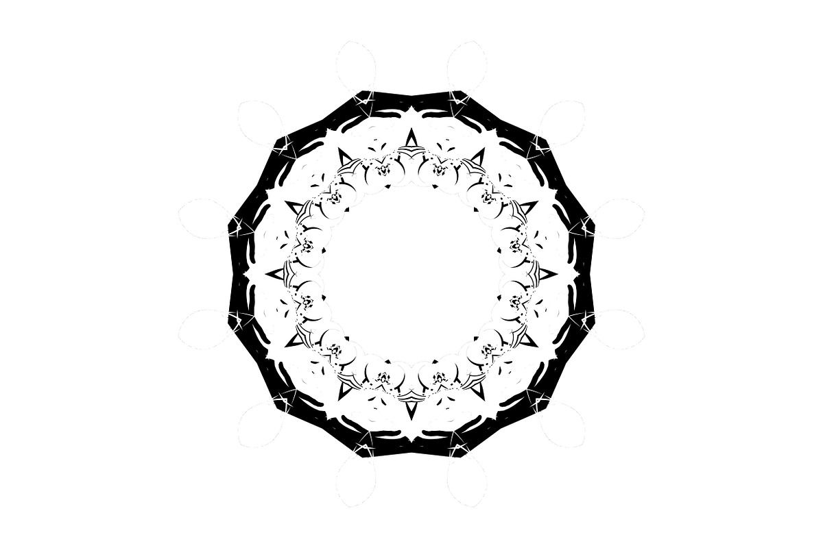 Black and White Mandala Patterns Set, a Decorative Illustration by NJ Himel (Photo 59 of 101)