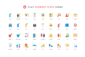 Garment size fashion store icons, an Object Illustration by Lemberg Vector