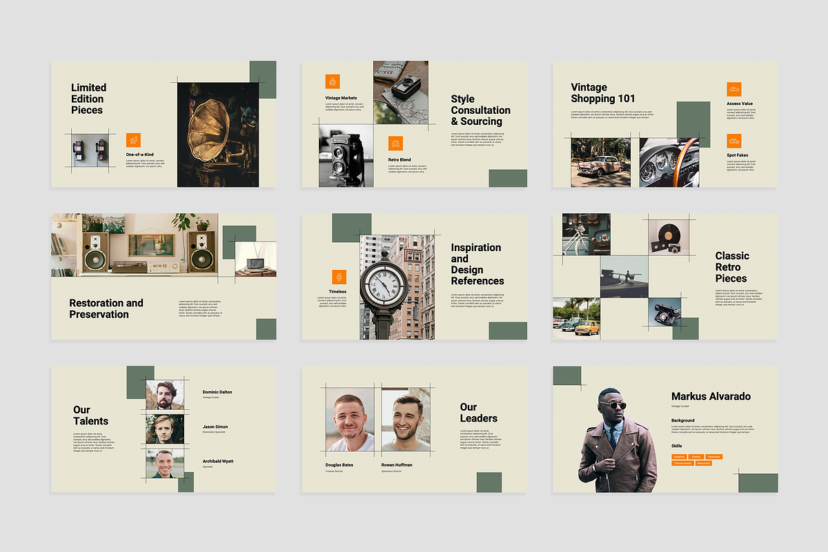 Vintage Google Slides Template, a Presentation Template by Flat Icons (Photo 4 of 4)