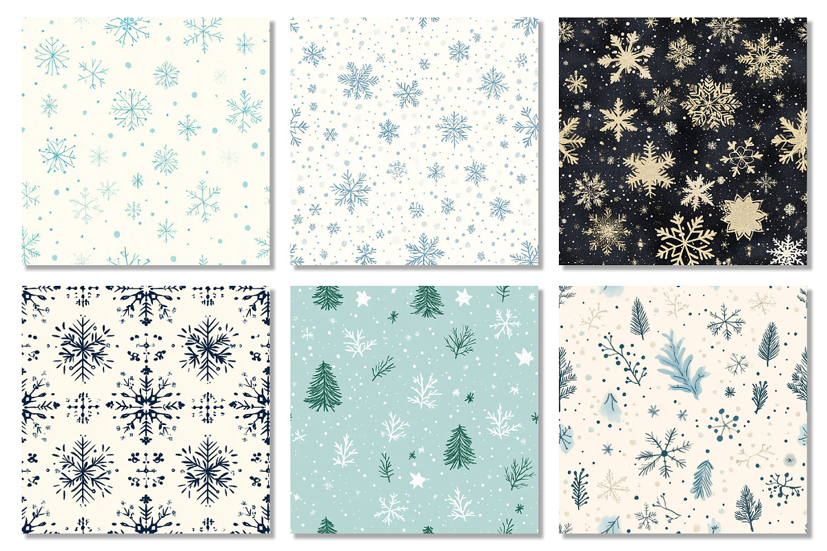 Winter Snowflake Seamless Textures, a Texture Graphic by Dream Creation (Photo 2 of 7)