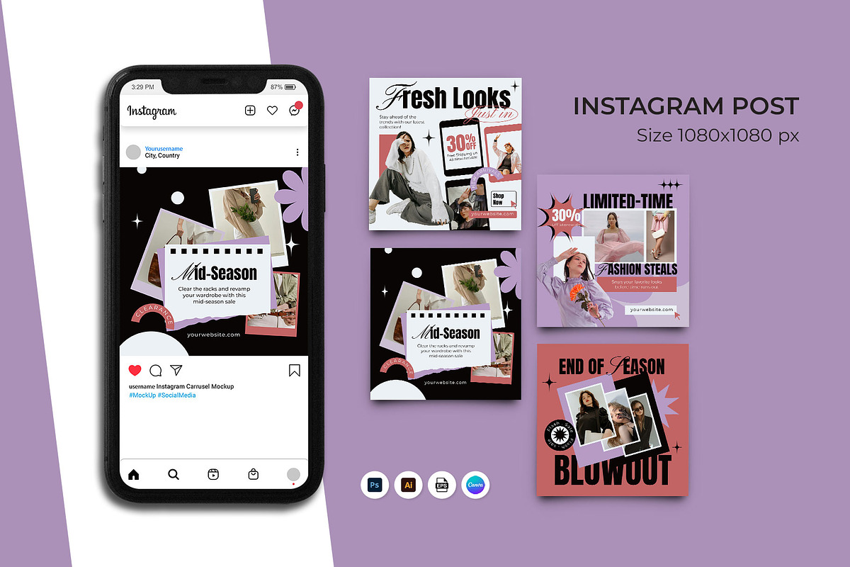 Fashion Collage Instagram Post, a Social Media Template by Artnivora.Std (Photo 1 of 2)