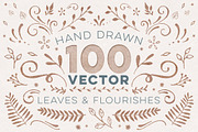 100+ Vector Leaves + Flourishes, a Decorative Illustration by Every Tuesday (Thumbnail 1 of 4)
