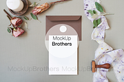 Botanical invitation mock up card, a Print Template by MockUpBrothers (Thumbnail 2 of 6)